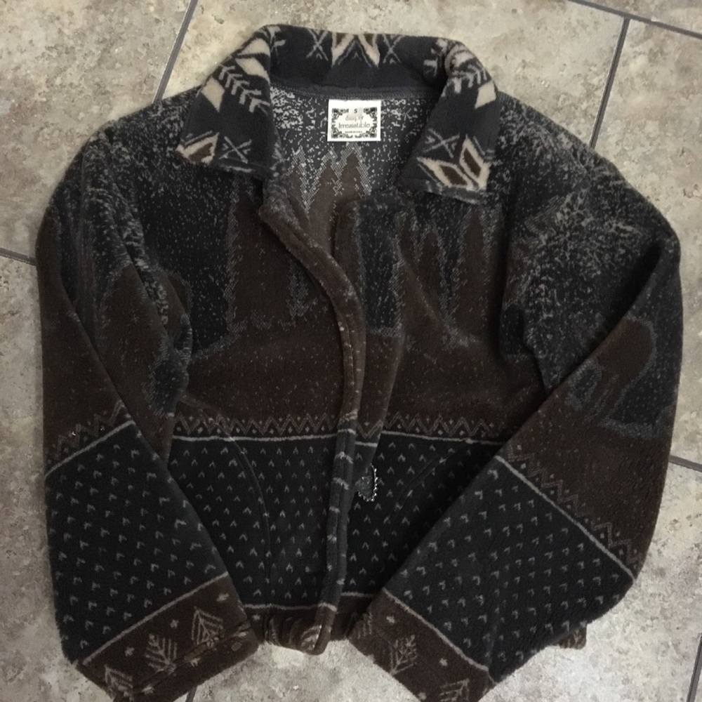 Coat  Jacket/ Simple Irresistible/  Blk Brn  Winter Scene SM